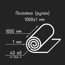 Силиконовое полотно (рулон) 1000x1 мм