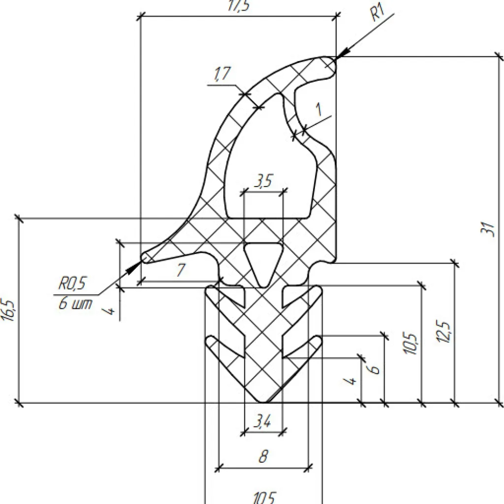 Силиконовый профиль №0785