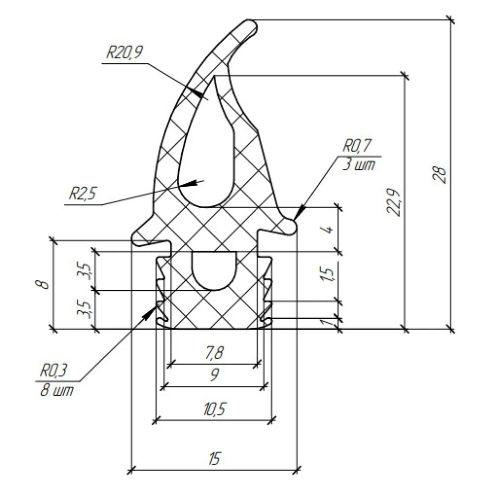 Силиконовый профиль №0802